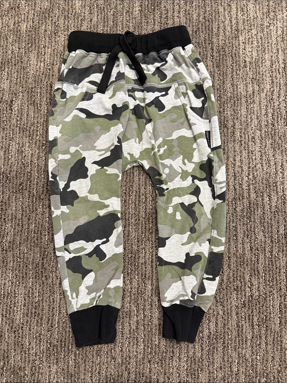 Little Bipsy Green and Black Camo Jogger Pants